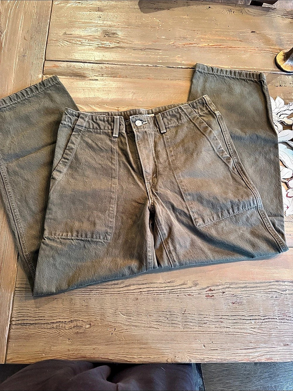 Levi's Baggy Dad WOMENS Utility Pants ARMY Green Waist 28